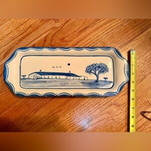 Hand-Painted Blue and White Ceramic Serving Platter